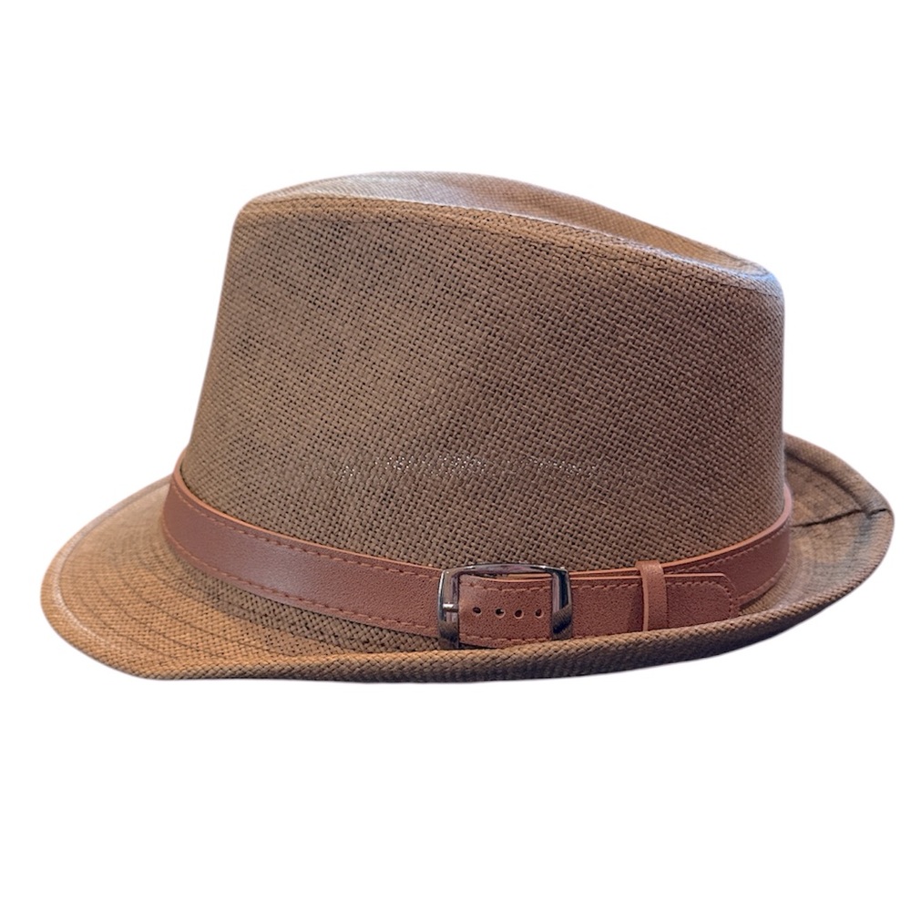 NEW Simplicity Brown Fedora with faux Leather Band and buckle